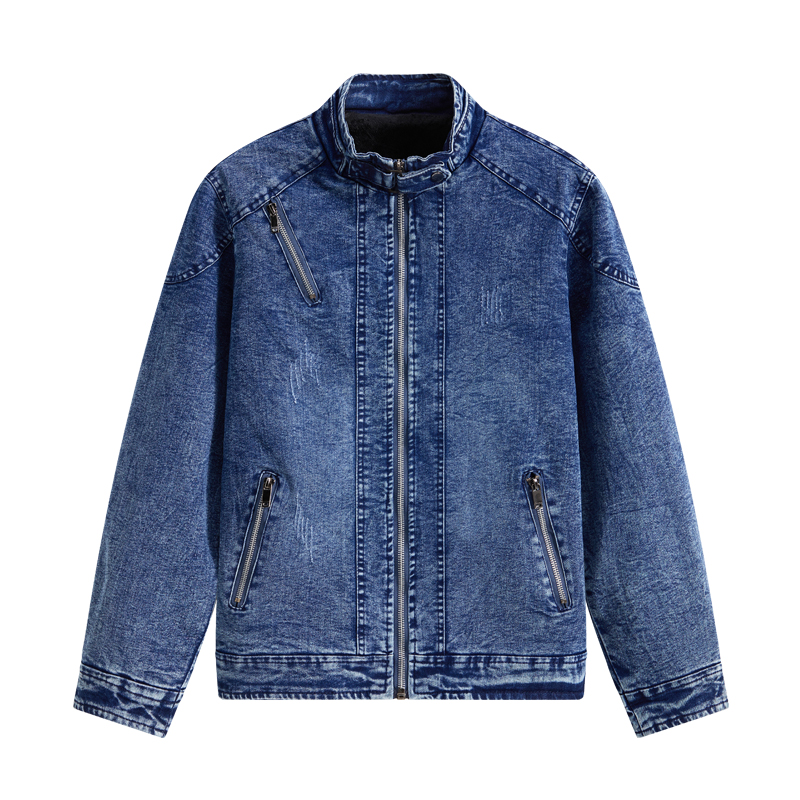 Quality Winter Clothing Bomber Jacket - Male Autumn and Winter Retro Denim