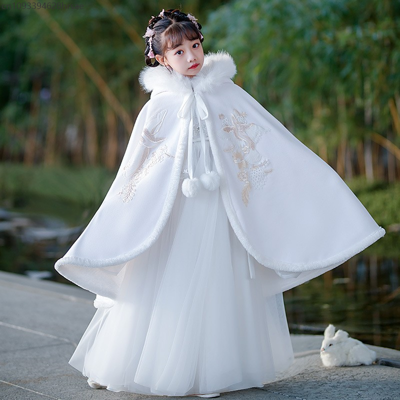 Winter Clothing In Spanish - Winter Warm Thick Hanfu Cloak Girls