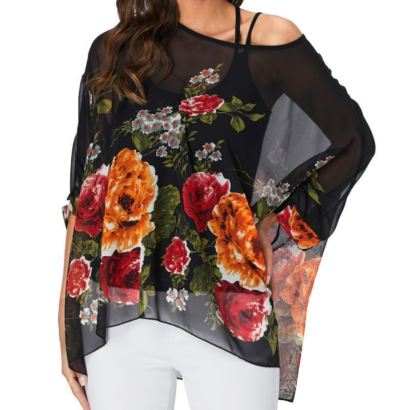 Winter Sun Clothing - 4329 Fashion Women's Bohemian Chiffon Shirt