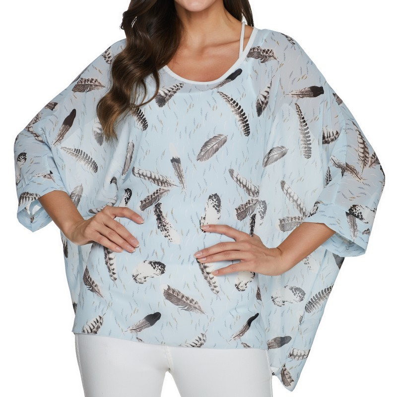 Winter Sun Clothing - 4386 Fashion Women's Bohemian Chiffon Shirt