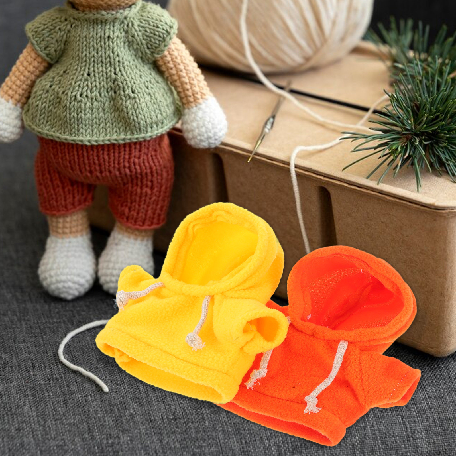 2Pcs Warm Bear Hoodie Clothes  - Winter Clothing Accessories avaliação e preço