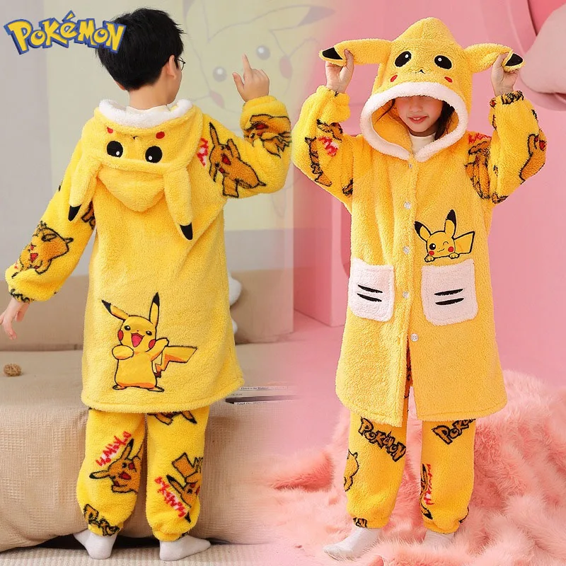 HOT Cartoon Pikachueds Pajamas - Winter Cloth avaliação e preço