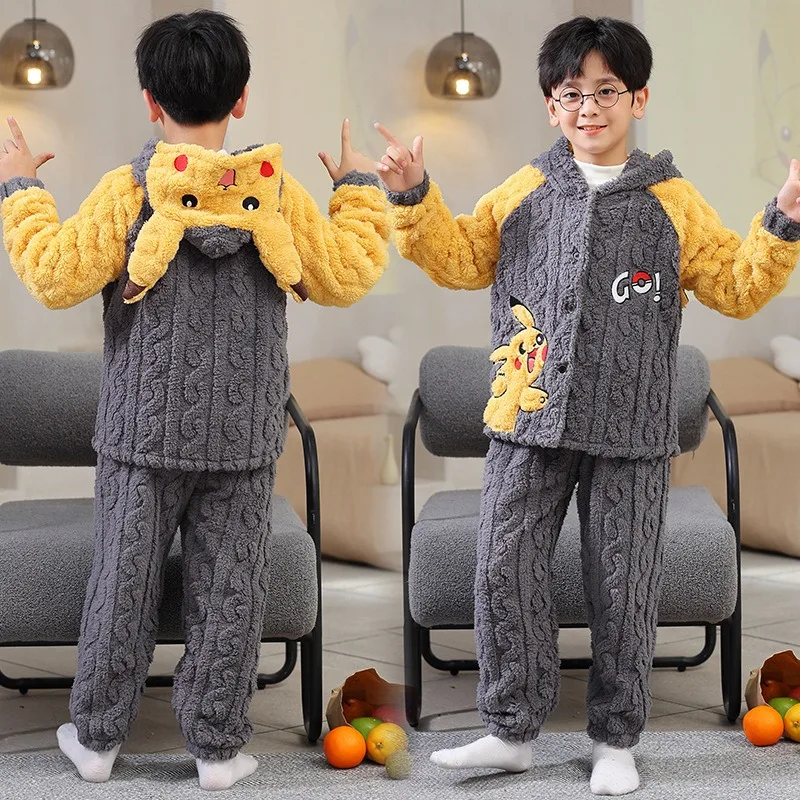 HOT Cartoon Pikachueds Pajamas - Winter Cloth avaliação e preço