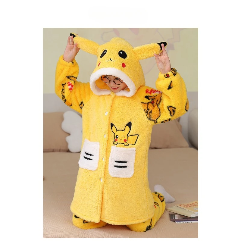 HOT Cartoon Pikachueds Pajamas - Winter Cloth avaliação e preço