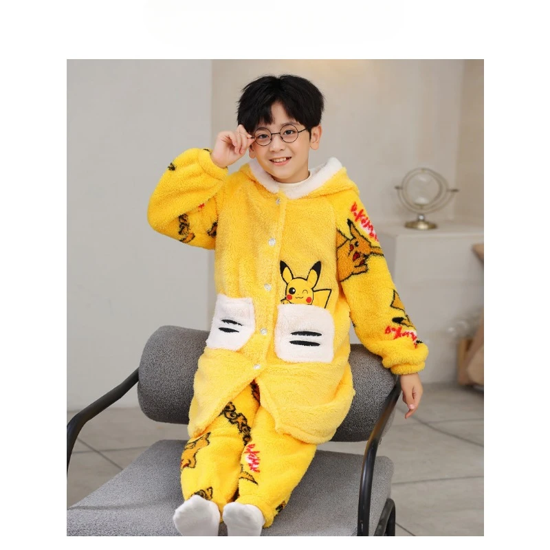 HOT Cartoon Pikachueds Pajamas - Winter Cloth avaliação e preço