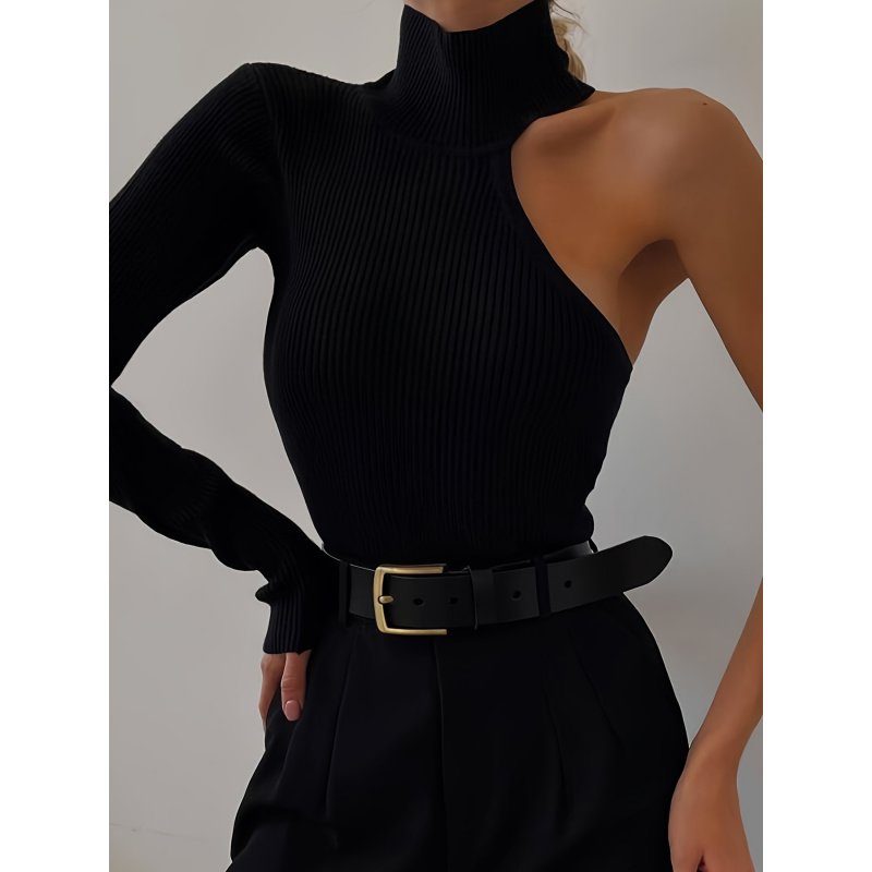 Solid Asymmetric One Shoulder  - Winter Clothing For Woman avaliação e preço