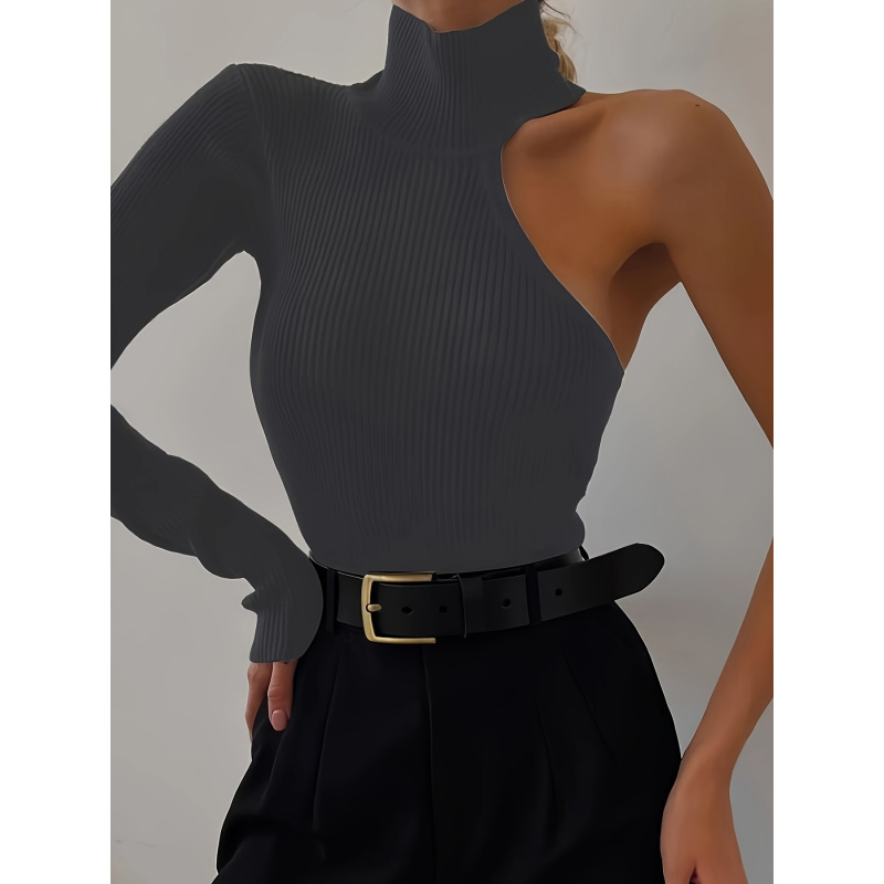 Solid Asymmetric One Shoulder  - Winter Clothing For Woman avaliação e preço