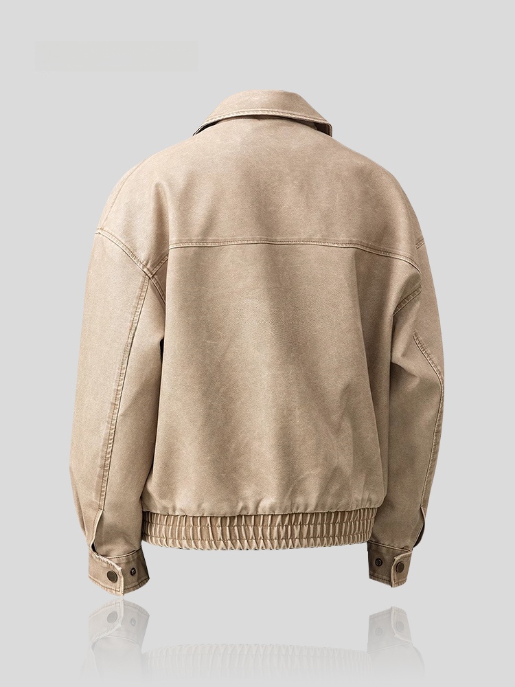 Trendy Loose Men's Leather Jac - Winter Sun Clothing avaliação e preço