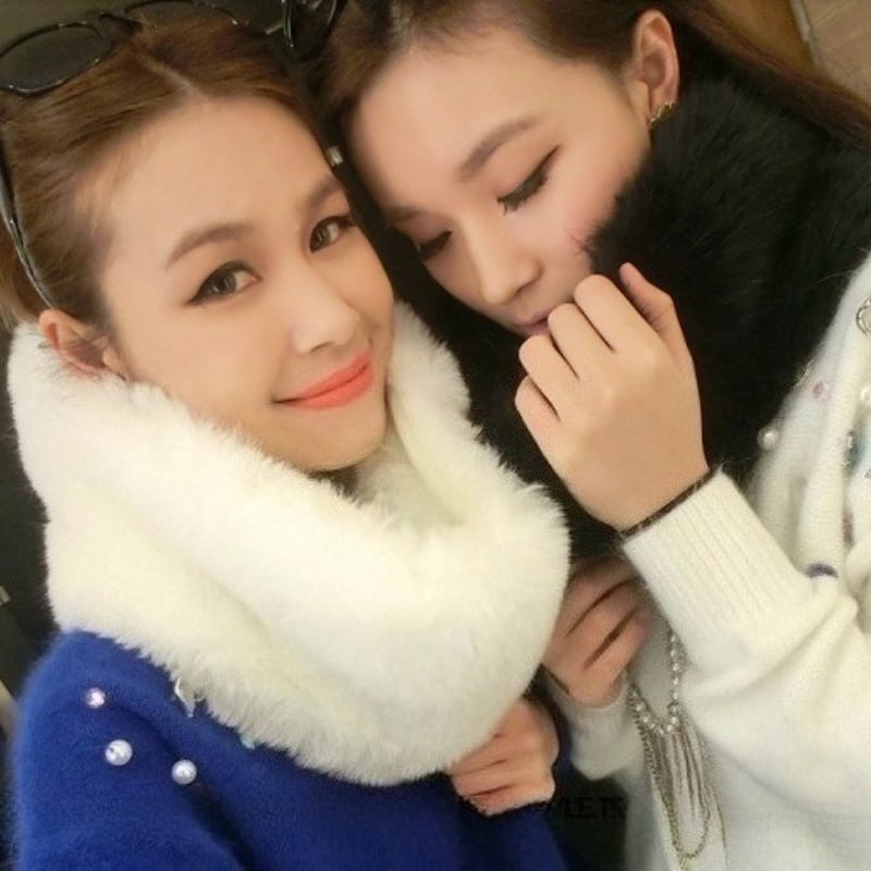 Women Faux Fox Fur Long Scarf  - Winter Clothing Accessories avaliação e preço