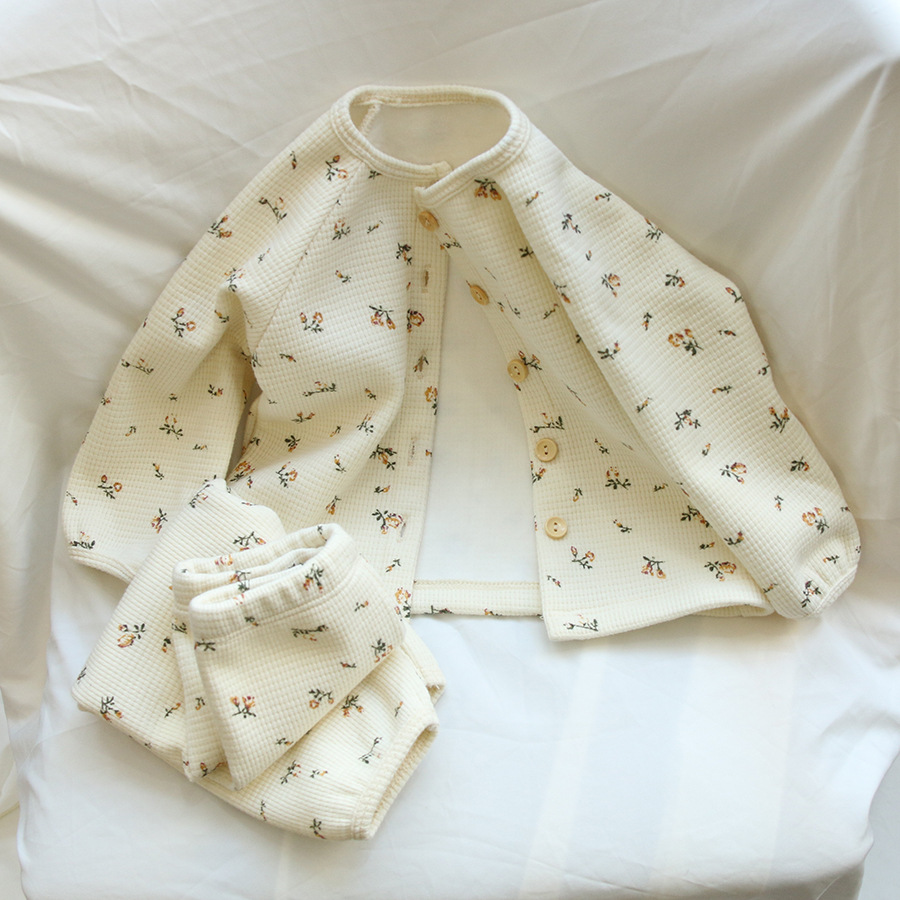 Baby Pajamas Floral Solid Colo - Winter Clothing Activity avaliação e preço