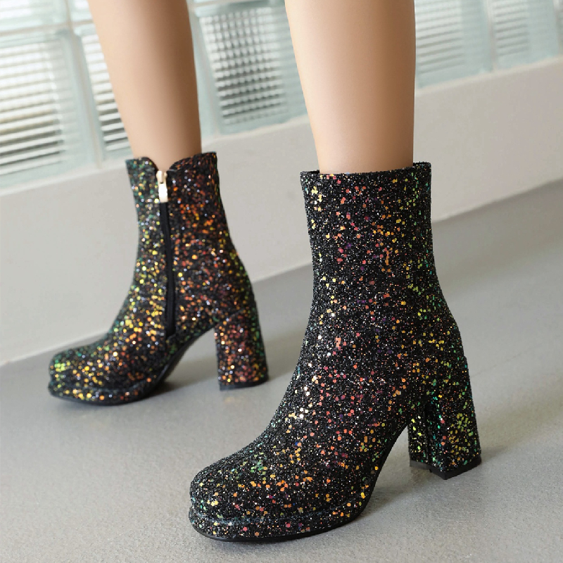 Luxury Sequined Women Ankle Bo - Winter Cloth avaliação e preço